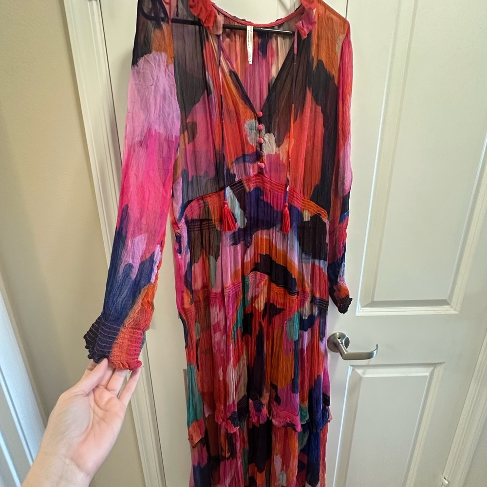 Anthropologie The Marais Printed Chiffon Maxi Dress. - Picture 8 of 13